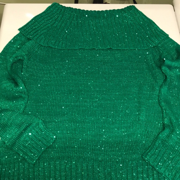 CATO Green Sequin Sweater NWOT - Picture 4 of 6